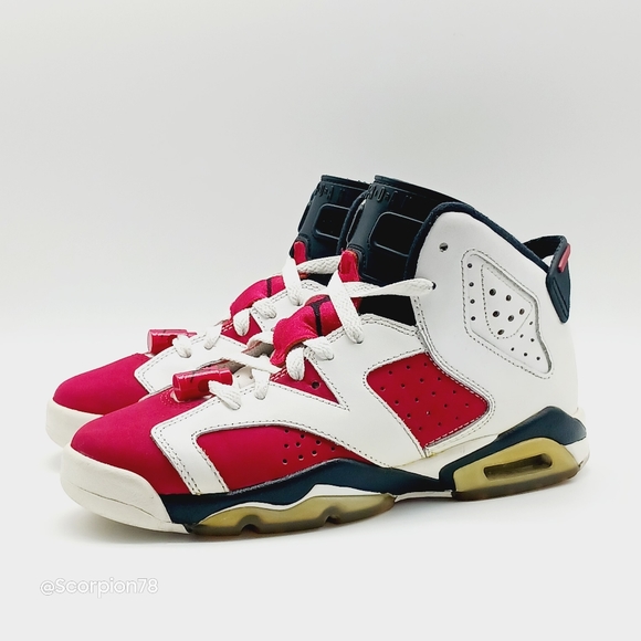 Jordan 6 Retro "Carmine" 2014 Basketball Shoes Size 4.5 Youth/6 Women - Picture 2 of 13